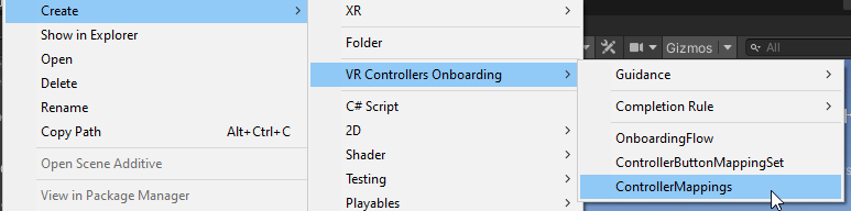Create New Unity XR Mappings